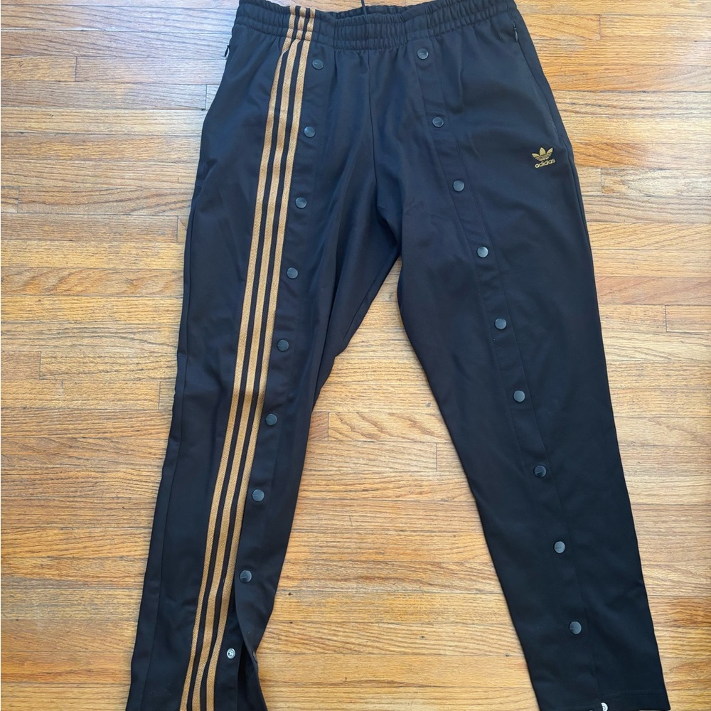 Adidas Black and Gold Men's Track Pants